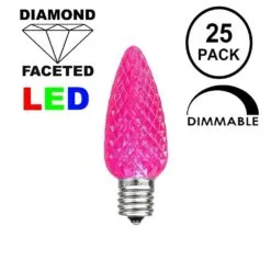 Pink C7 LED Replacement Bulbs 25 Pack