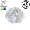 Commercial Grade Wide Angle 70 LED Pure White 24' Long On White Wire