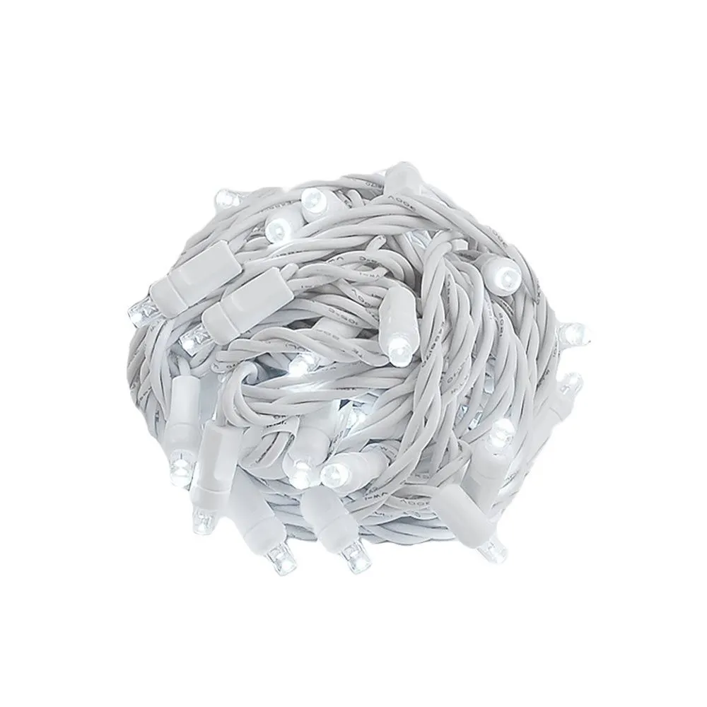 Commercial Grade Wide Angle 70 LED Pure White 24' Long On White Wire 2 Commercial Grade Wide Angle 70 LED Pure White 24' Long On White Wire - Image 2