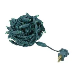 Commercial Grade Wide Angle 50 LED Green 17' Long On Green Wire -Holiday Lights Sales 0030422 commercial grade wide angle 50 led green 17 long on green wire