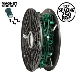 C9 Magnetic 250' Spool 12" Spacing Green Wire