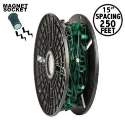 C9 Magnetic 250' Spool 15" Spacing Green Wire