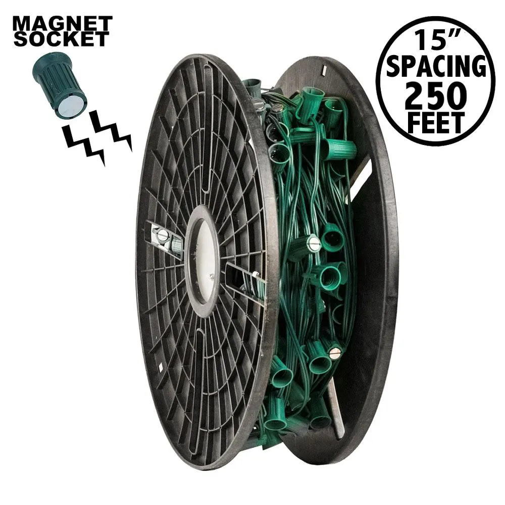 C9 Magnetic 250' Spool 15" Spacing Green Wire 1 C9 Magnetic 250' Spool 15" Spacing Green Wire
