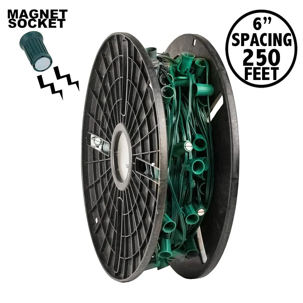C9 Magnetic 250' Spool 6" Spacing Green Wire 1 C9 Magnetic 250' Spool 6" Spacing Green Wire