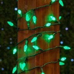 Green 100 LED C6 Strawberry Mini Lights Commercial Grade Green Wire -Holiday Lights Sales 0031682 green 100 led c6 strawberry mini lights commercial grade green wire