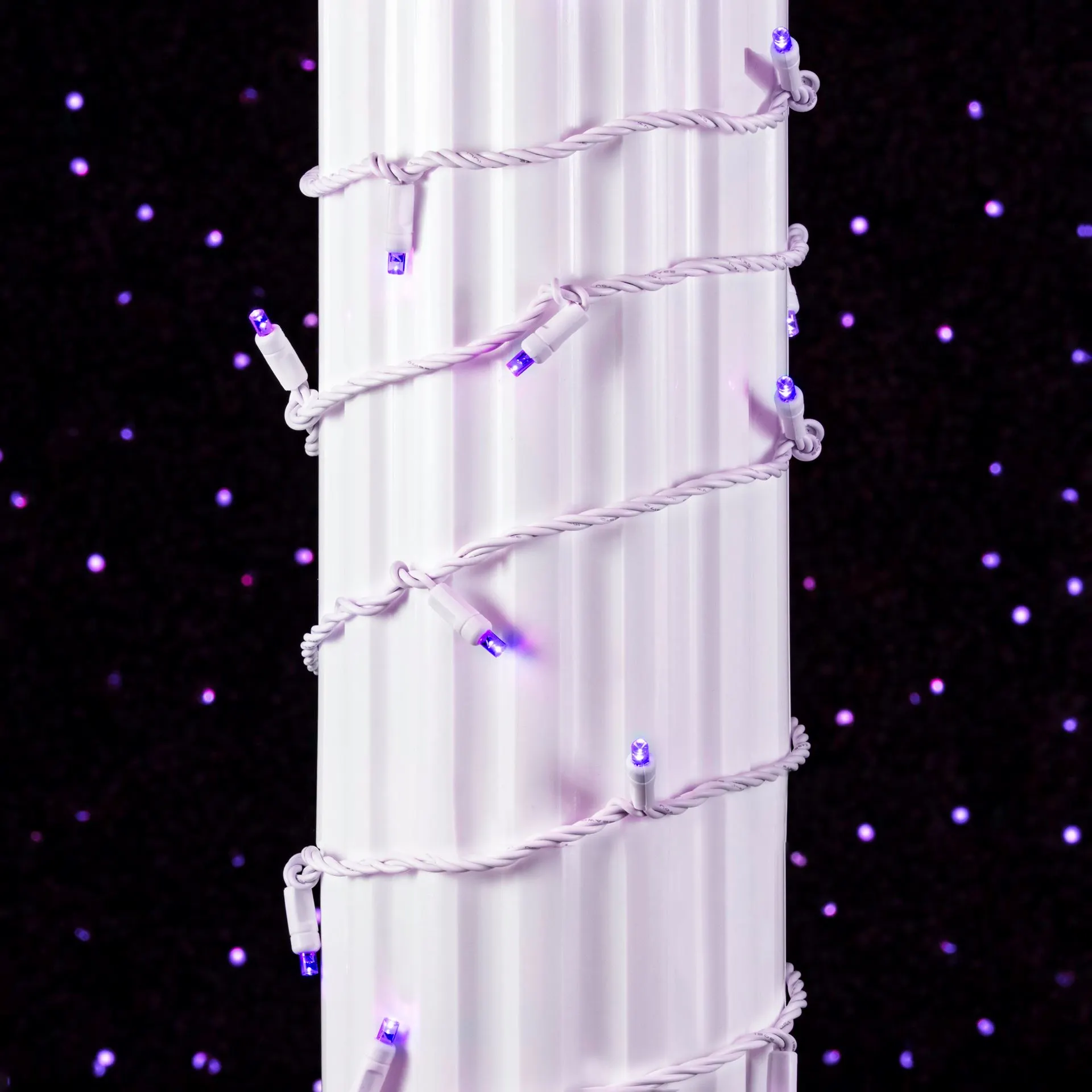 Commercial Grade Wide Angle 50 LED Purple 25' Long White Wire 7 Commercial Grade Wide Angle 50 LED Purple 25' Long White Wire - Image 7