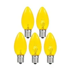 Yellow Twinkle C9 Bulbs 7 Watt Replacement Lamps 25 Pack -Holiday Lights Sales 0032241 yellow twinkle c9 bulbs 7 watt replacement lamps 25 pack