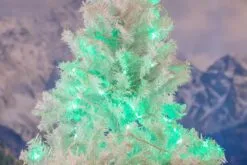 Commercial Grade Wide Angle 50 LED Green 25' Long On White Wire -Holiday Lights Sales 0032291 commercial grade wide angle 50 led green 25 long on white wire