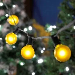 100 G40 Globe String Light Set With Yellow Bulbs On Black Wire 17 100 G40 Globe String Light Set With Yellow Bulbs On Black Wire -Holiday Lights Sales 0032397 100 g40 globe string light set with yellow bulbs on black wire