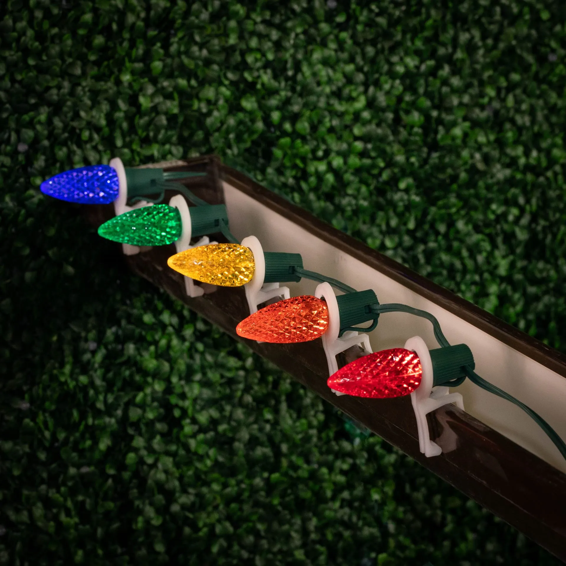 25 Light String Set With Multi Colored LED C9 Bulbs On Green Wire 9 25 Light String Set With Multi Colored LED C9 Bulbs On Green Wire - Image 9