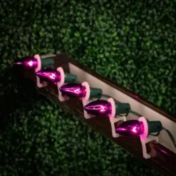 100 C9 Christmas Light Set - Purple Bulbs - Green Wire -Holiday Lights Sales 0032779 100 c9 christmas light set purple bulbs green wire