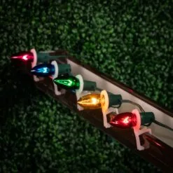 100 C9 Christmas Light Set - Assorted Bulbs - Green Wire -Holiday Lights Sales 0032780 100 c9 christmas light set assorted bulbs green wire