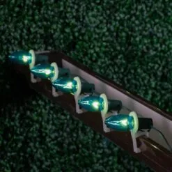 100 C9 Christmas Light Set - Teal Bulbs - Green Wire 15 100 C9 Christmas Light Set - Teal Bulbs - Green Wire -Holiday Lights Sales 0032781 100 c9 christmas light set teal bulbs green wire