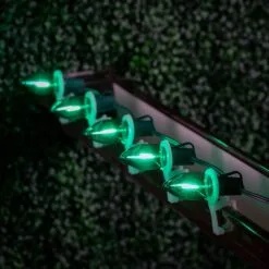 Green C9 LED Plastic Filament Replacement Bulbs 25 Pack -Holiday Lights Sales 0032847 green c9 led plastic filament replacement bulbs 25 pack