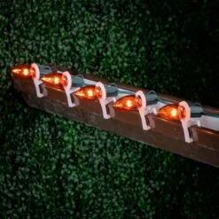 Amber (Orange) Smooth Glass C9 LED Bulbs - 25k -Holiday Lights Sales 0032882 amber orange smooth glass c9 led bulbs 25k