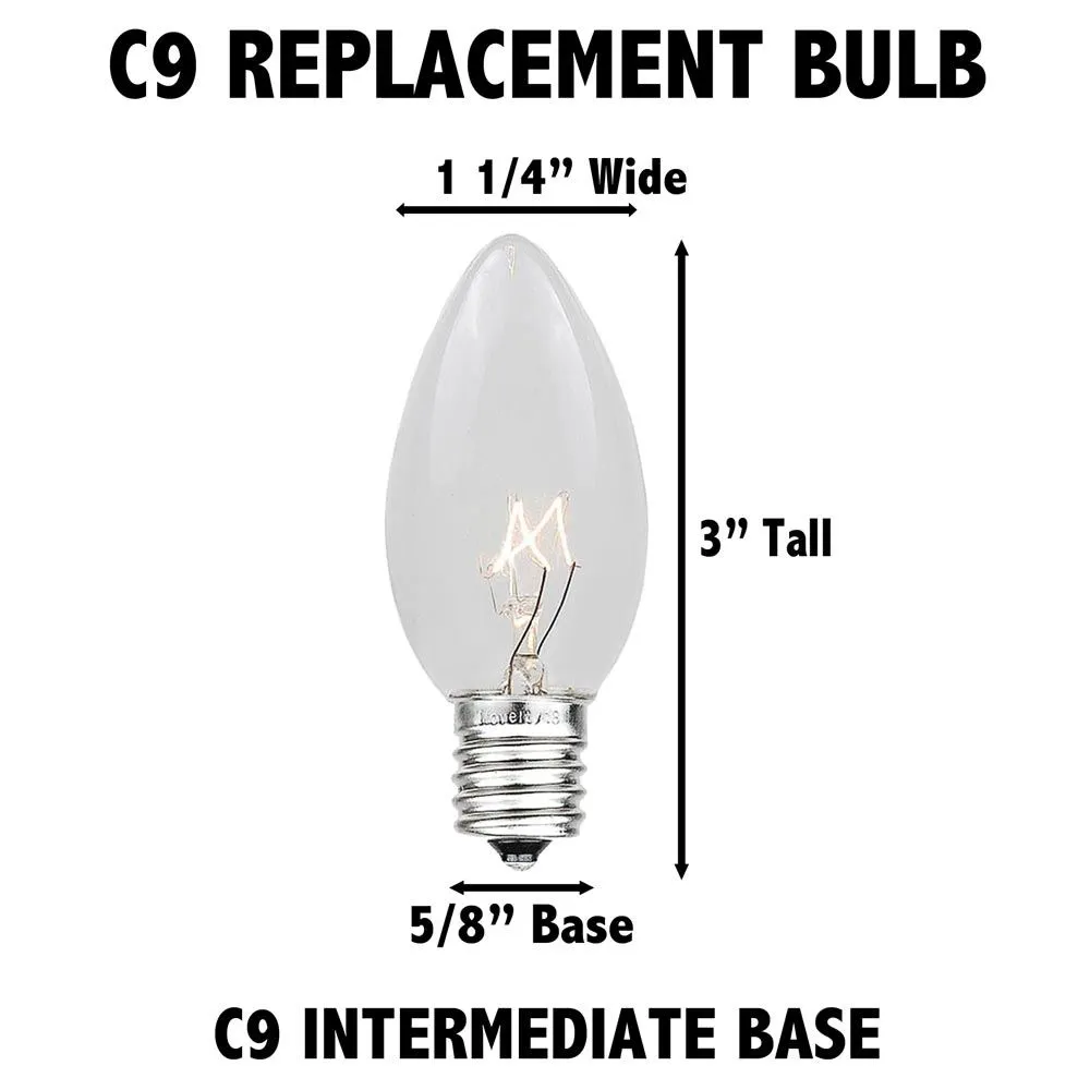 Warm White Smooth Glass C9 LED Bulbs - 25pk 5 Warm White Smooth Glass C9 LED Bulbs - 25pk - Image 5