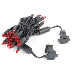 50 LED Red LED Christmas Lights 11' Long On Black Wire -Holiday Lights Sales 0033142 50 led red led christmas lights 11 long on black wire