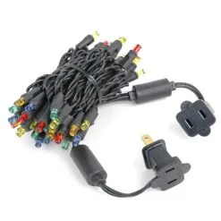 50 LED Multi LED Christmas Lights 11' Long On Black Wire -Holiday Lights Sales 0033154 50 led multi led christmas lights 11 long on black wire