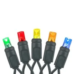 50 LED Multi LED Christmas Lights 11' Long On Black Wire -Holiday Lights Sales 0033155 50 led multi led christmas lights 11 long on black wire