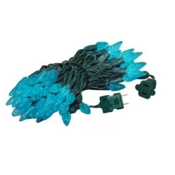 *NEW* True Twinkle Teal 70 LED C6 Strawberry Mini Lights Commercial Grade On Green Wire -Holiday Lights Sales 0033285 new true twinkle teal 70 led c6 strawberry mini lights commercial grade on green wire