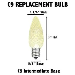 Red/Pure White C9 LED Replacement Bulbs 25 Pack -Holiday Lights Sales 0033380 redpure white c9 led replacement bulbs 25 pack