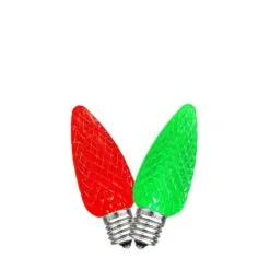 Red/Green C7 LED Replacement Bulbs 25 Pack -Holiday Lights Sales 0033509 redgreen c7 led replacement bulbs 25 pack