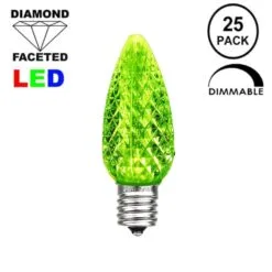 Lime Green C9 LED Replacement Bulbs 25 Pack