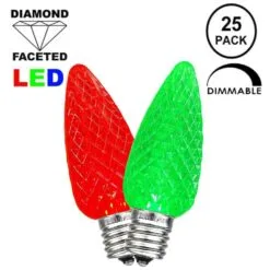 Red/Green C9 LED Replacement Bulbs 25 Pack