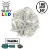 Coaxial 100 LED Warm White 6" Spacing White Wire