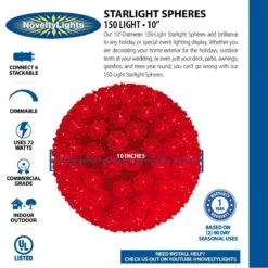 Clear 150 Light Starlight Sphere 10" -Holiday Lights Sales 0033663 clear 150 light starlight sphere 10