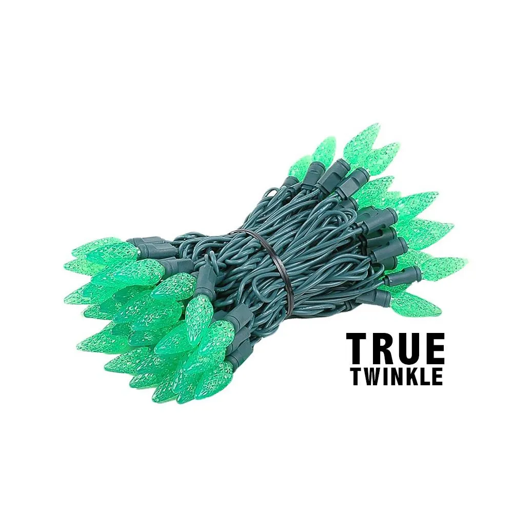 Coaxial *NEW* True Twinkle Green 70 LED C6 Strawberry Mini Lights Commercial Grade On Green Wire 2 Coaxial *NEW* True Twinkle Green 70 LED C6 Strawberry Mini Lights Commercial Grade On Green Wire - Image 2