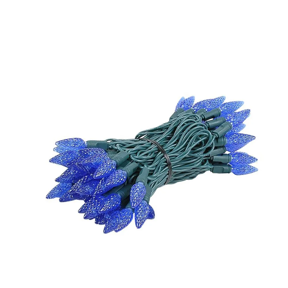 Coaxial Blue 70 LED C6 Strawberry Mini Lights Commercial Grade On Green Wire 2 Coaxial Blue 70 LED C6 Strawberry Mini Lights Commercial Grade On Green Wire - Image 2