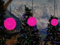 100 Pink LED 7.5" Sphere 9 100 Pink LED 7.5" Sphere -Holiday Lights Sales 0033863 100 pink led 75 sphere