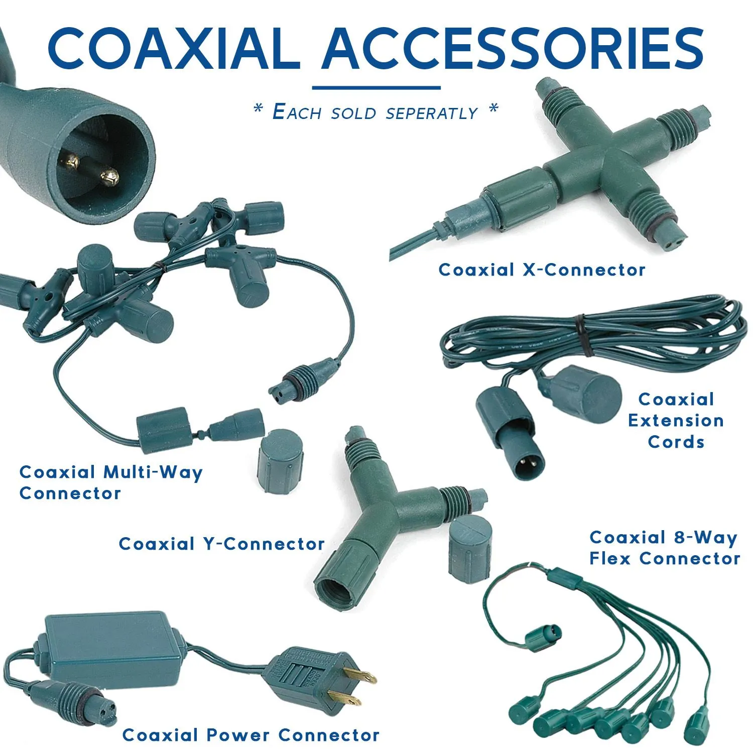 Coaxial Blue 70 LED C6 Strawberry Mini Lights Commercial Grade On Green Wire 5 Coaxial Blue 70 LED C6 Strawberry Mini Lights Commercial Grade On Green Wire - Image 5