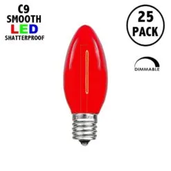 Red C9 LED Plastic Filament Replacement Bulbs 25 Pack