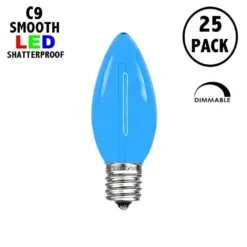 Blue C9 LED Plastic Filament Replacement Bulbs 25 Pack