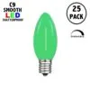 Green C9 LED Plastic Filament Replacement Bulbs 25 Pack
