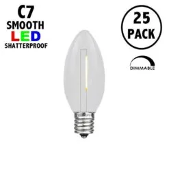 Warm White C7 LED Plastic Filament Replacement Bulbs 25 Pack