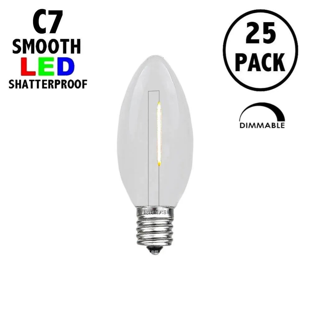 Warm White C7 LED Plastic Filament Replacement Bulbs 25 Pack 1 Warm White C7 LED Plastic Filament Replacement Bulbs 25 Pack