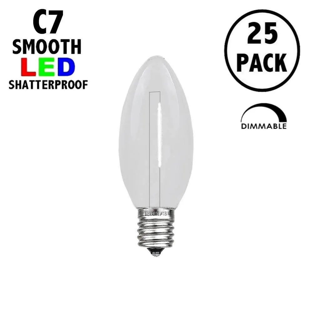 Pure White C7 LED Plastic Filament Replacement Bulbs 25 Pack 1 Pure White C7 LED Plastic Filament Replacement Bulbs 25 Pack