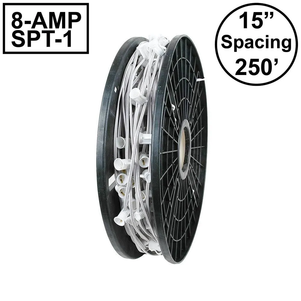 Novelty Lights 250 Spool 15" Spacing 8 Amp White Wire 1 Novelty Lights 250 Spool 15" Spacing 8 Amp White Wire